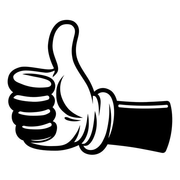 Thumbs Up SVG - Retro Cartoon Hand Sign Gesture Printable Clip Art Cut File, Instant Download, Commercial Use, svg png jpg eps pdf