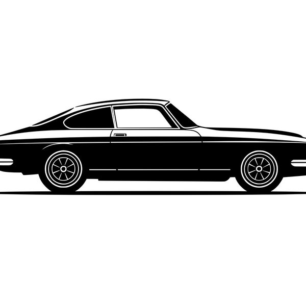 Classic Car SVG, Vintage Car Silhouette, Muscle Car Clipart, Classic Car Cut File, Muscle Car Vector, Car Outline, Printable, Commercial Use