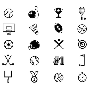 Sport Clip Art SVG - Game Day Football Soccer Basketball Baseball Hockey Printable Silhouette Cut File, Instant Download, Commercial Use
