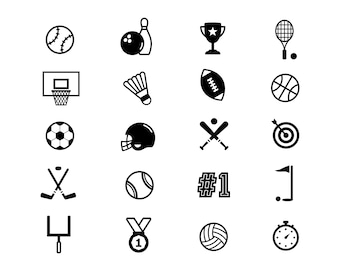 Sport Clip Art SVG - Spiel Tag Fußball Fußball Basketball Baseball Hockey druckbare Silhouette geschnitten Datei, sofortiger Download, kommerzielle Nutzung
