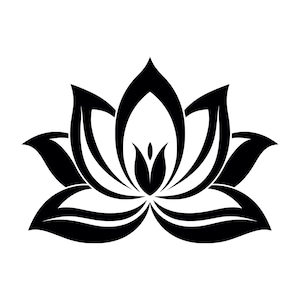 Fiore di loto SVG - Silhouette di fiori di loto sacro, file di taglio clipart, download immediato, uso commerciale, svg jpg png eps pdf
