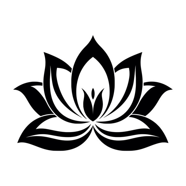 Lotus Flower SVG - Sacred Lotus Water Lily Flowers Silhouette Clipart Cut File, Instant Download, Commercial Use, svg jpg png eps pdf