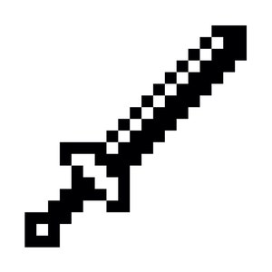 Espada Pixel SVG - Espada pixelada de videojuego retro de 8 bits, archivo de corte imprimible, descarga instantánea, uso comercial