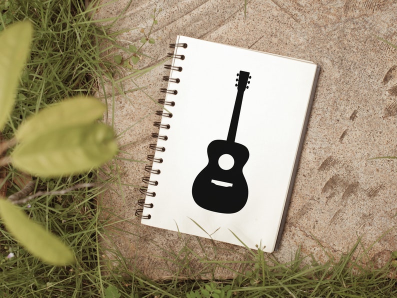 Acoustic Guitar SVG Musical Instrument Country Folk Silhouette Clip Art Cut File, Instant Download, Commercial Use, svg jpg png eps pdf image 4