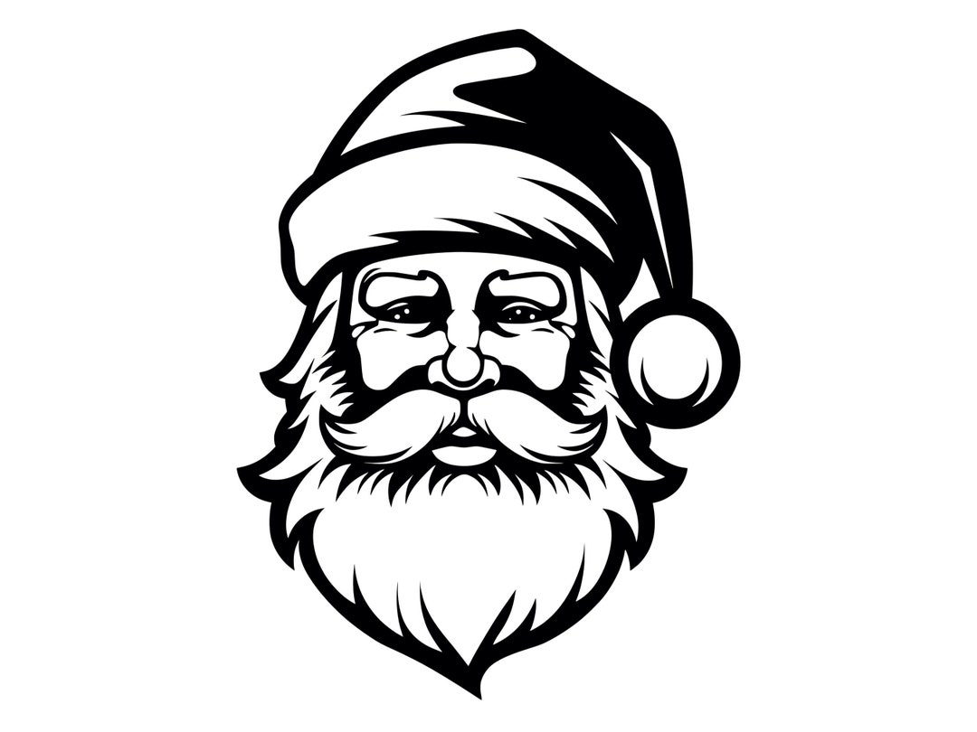 Santa Claus SVG Father Christmas Santa Face Printable Clip Art Cut File