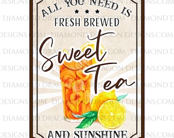 Drink Label Design, Sweet Tea Label Design, All You Need is Sweet Tea Label, Drink Label, Sublimation Design, Waterslide Design, PNG