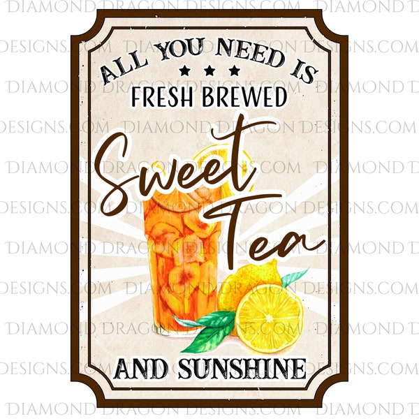 Drink Label Design, Sweet Tea Label Design, All You Need is Sweet Tea Label, Drink Label, Sublimation Design, Waterslide Design, PNG