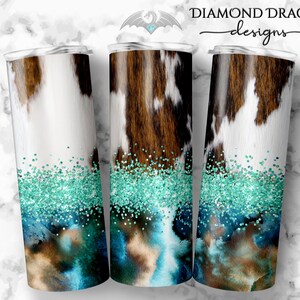 Cowhide Sublimation Wrap Design, Western Cowhide Sublimation Design, Cowhide, Cow Print, Glitter Sublimation Tumbler Image, SEAMLESS, PNG