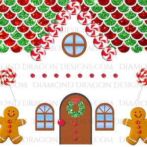 Gingerbread House, Make Your Own Gingerbread Tumbler, Full Page File, Tumbler, Digital Image Download, Waterslide, Sublimation, PNG, File