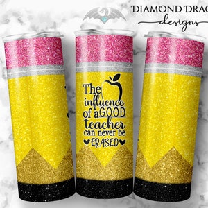 Tumbler Wrap Image, Glitter Pencil Wrap, School, Teacher, Glitter Pencil Image, Waterslide & Sublimation Image for Tumblers, Sublimation PNG