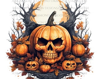 Spooky Pumpkin Halloween PNG, Spooky Fall PNG, Spooky Pumpkin Design, Halloween Sublimation Design, Fall Sublimation Design, Halloween image
