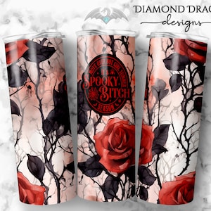 Halloween Sublimation Tumbler Wrap Design, Spooky Bitch Season Sublimation Wrap, Roses Tumbler Wrap Design, Move Over Hot Girl Summer PNG