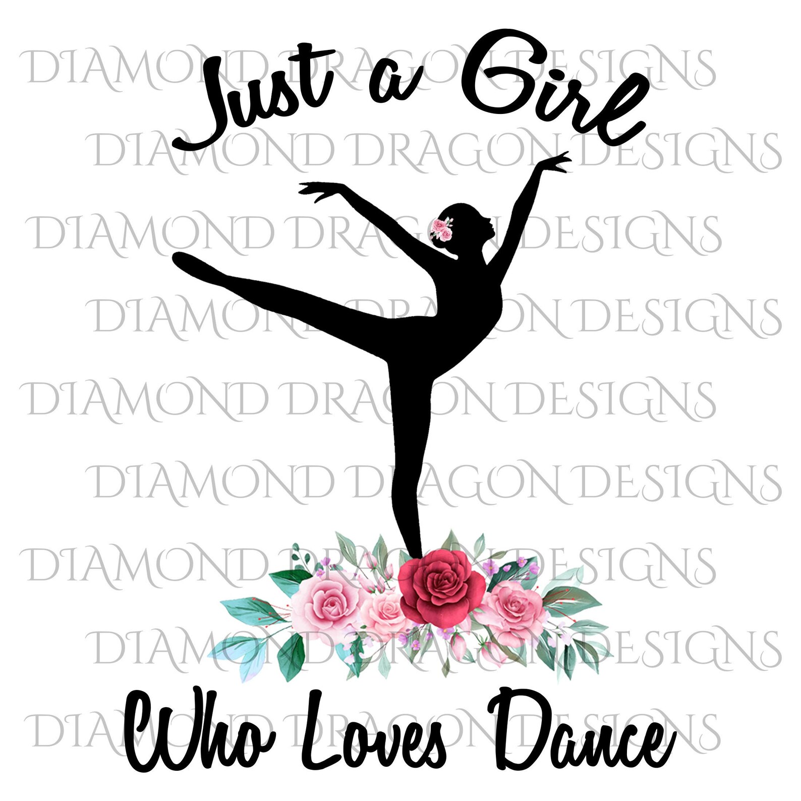 Dance Just a Girl Who Loves Dance Floral Flowers Ballet Etsy