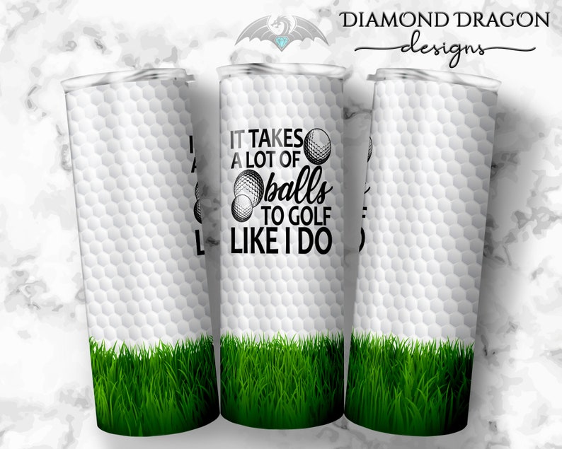 Golf Tumbler Wrap Imagee, Golf Ball Tumbler Wrap, Golf Wrap Image, Father's Day Wrap, Wrap Design for Sublimation or Waterslide, PNG, File image 1