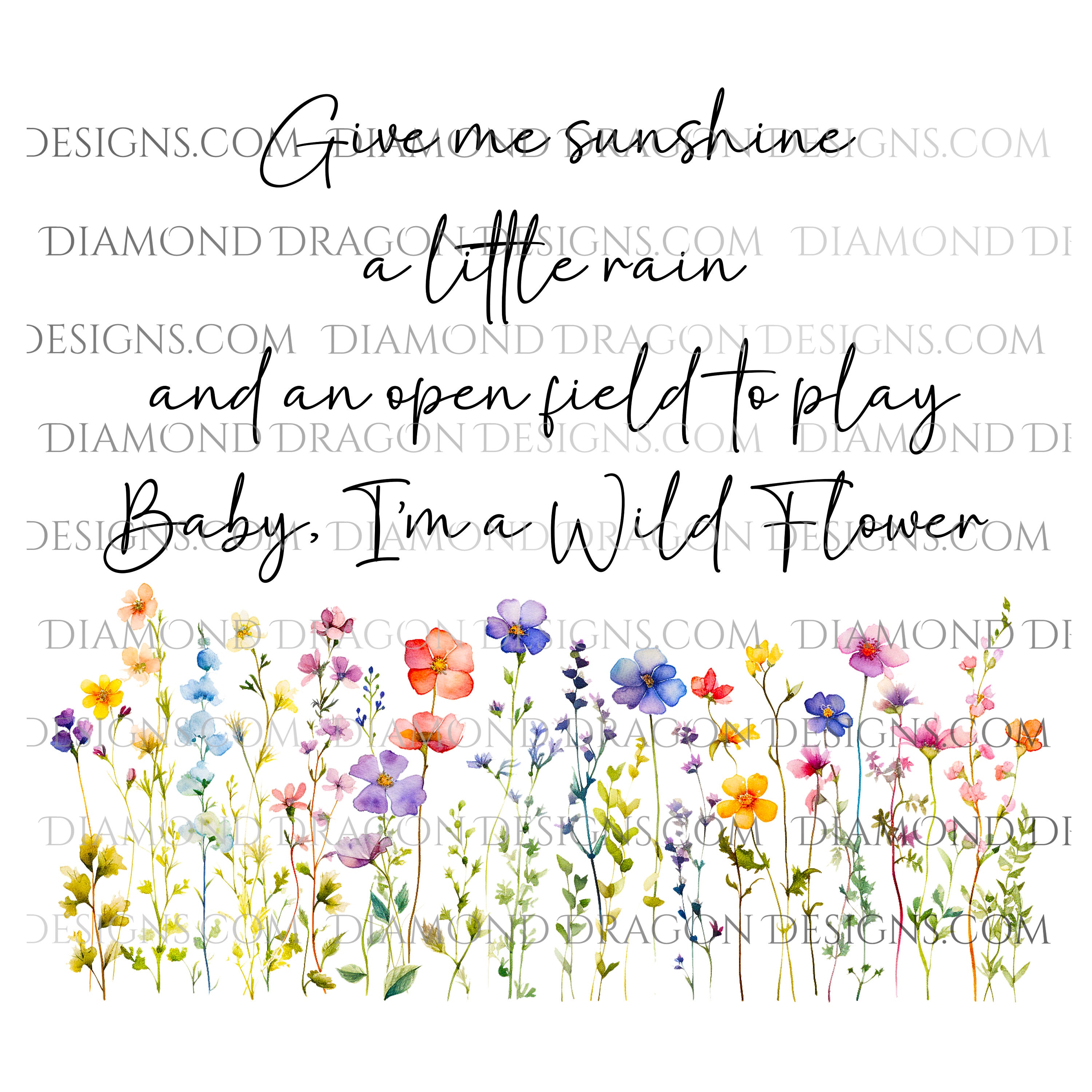 Wildflower Sublimation Design, Baby I'm A Wildflower PNG, Watercolor  Flowers, Flower Quote Sublimation PNG, Image Download, Decal File 