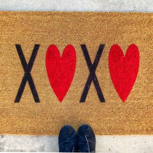 Home Doormat Heart Doormat Valentines Day Decor Etsy