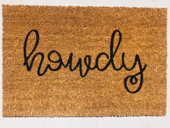 Howdy Doormat Welcome Mat Door Mat Doormat Outside Etsy