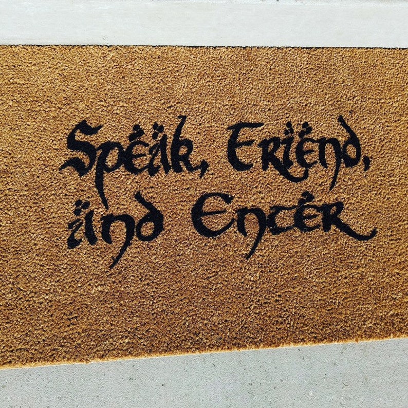 Lord Of The Rings Doormat Lotr Welcome Mat Door Mat Etsy