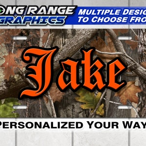 Camo Name Monogram License Plate