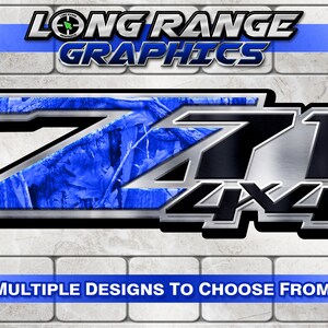 Z-71 Camo - Blue - Pair of Decals