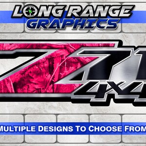 Z-71 Camo - Pink - Pair of Decals