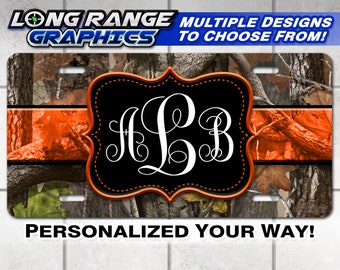 Camo Monogramm Name Nummernschild