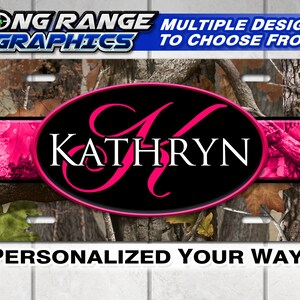 Camo Monogram Name License Plate