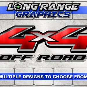 4X4 OFF ROAD - Red- Pair of Decals