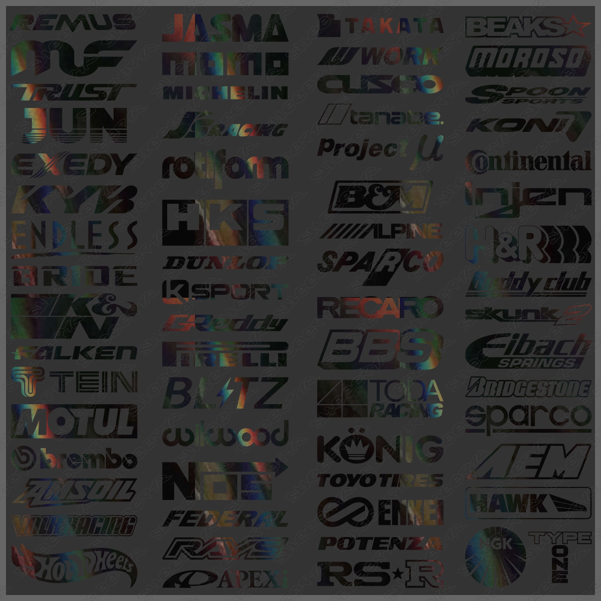Automotive Sponsor Random Decals Stickers Lot Pack Oil Slick Colors JDM  Race Drift 