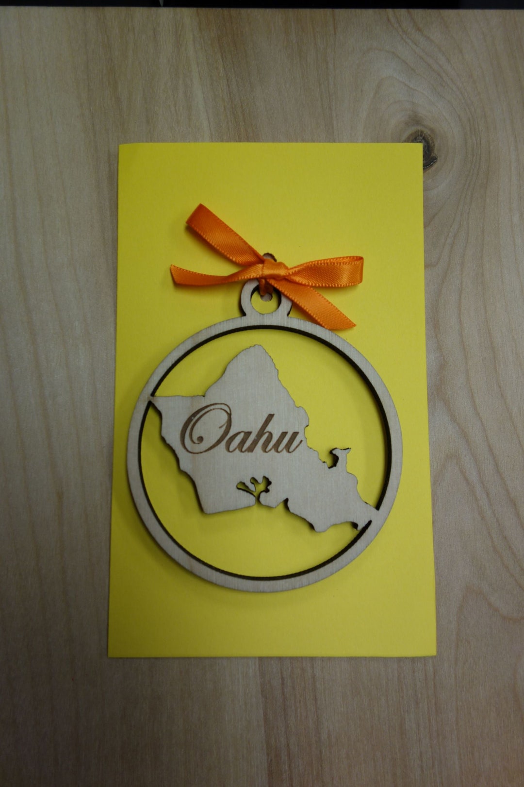 Laser Cut OAHU ISLAND Wooden Hawaii Christmas Ornament Made in Hawaii Wood Holiday Gift Tag Etsy