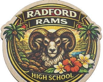 Radford Rams 2026 Graduation Keepsake Wood Laser Etched and Cut Ornament Gift Lei Engraved Made in Hawaii Ornaments Senior Graduate