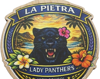La Pietra Lady Panthers 2026 Graduation Keepsake Wood Laser Cut Ornament Gift Lei Engraved Made in Hawaii Ornaments Senior Graduate
