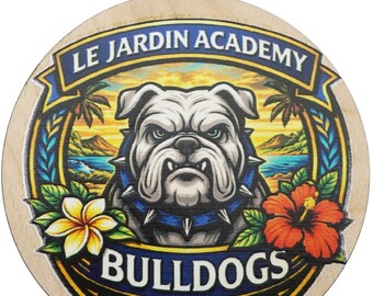 Le Jardin Bulldogs 2026 Graduation Keepsake Wood Laser Cut Ornament Gift Lei Engraved Made in Hawaii Ornaments Senior Graduate