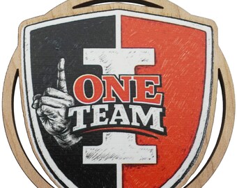 Iolani Raiders One Team 2026 Graduation Keepsake Wood Laser Cut Ornament Gift Lei Engraved Made in Hawaii Ornaments Senior Graduate