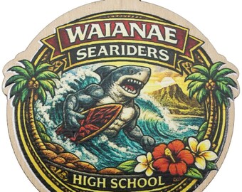 Waianae Seariders 2026 Graduation Keepsake Wood Laser Cut Ornament Gift Lei Engraved Made in Hawaii Ornaments Senior Graduate
