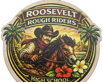 Roosevelt Rough Riders 2026 Graduation Keepsake Wood Laser Cut Ornament Gift Lei Engraved Made in Hawaii Ornaments Senior Graduate