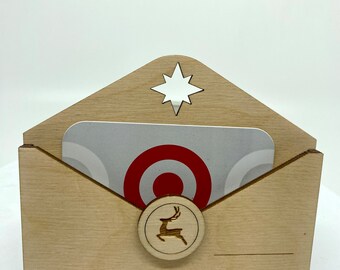Wooden Laser Cut Gift Card Holder Envelope Made In Hawaii Holiday Keepsake Mele Kalikimaka Holiday Gift Home Decor