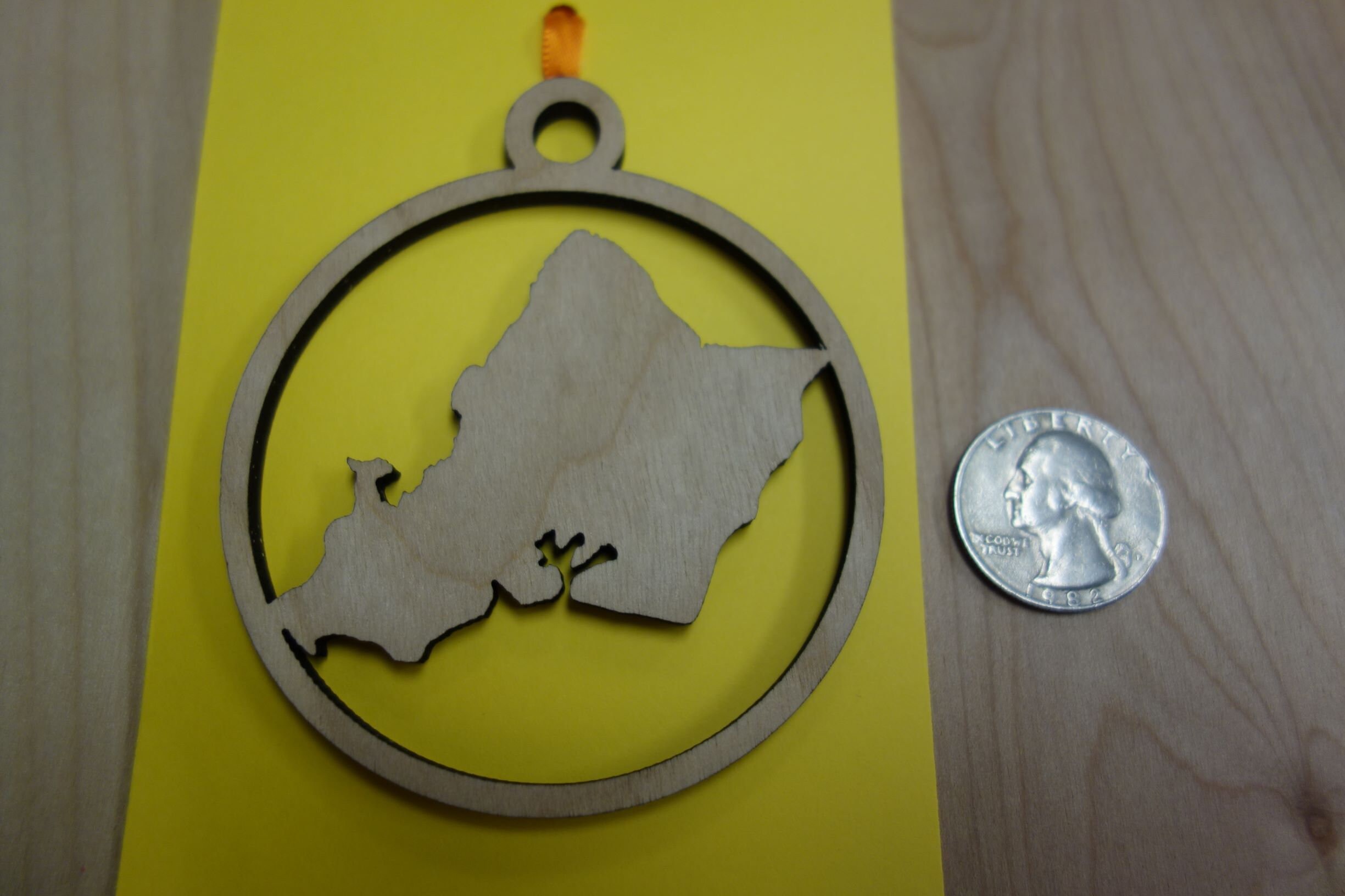 Laser Cut OAHU ISLAND Wooden Hawaii Christmas Ornament Made in Etsy