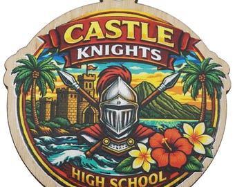 Castle Knights 2026 Graduation Keepsake Wood Laser Etched and Cut Ornament Gift Lei Engraved Made in Hawaii Ornaments Senior Graduate