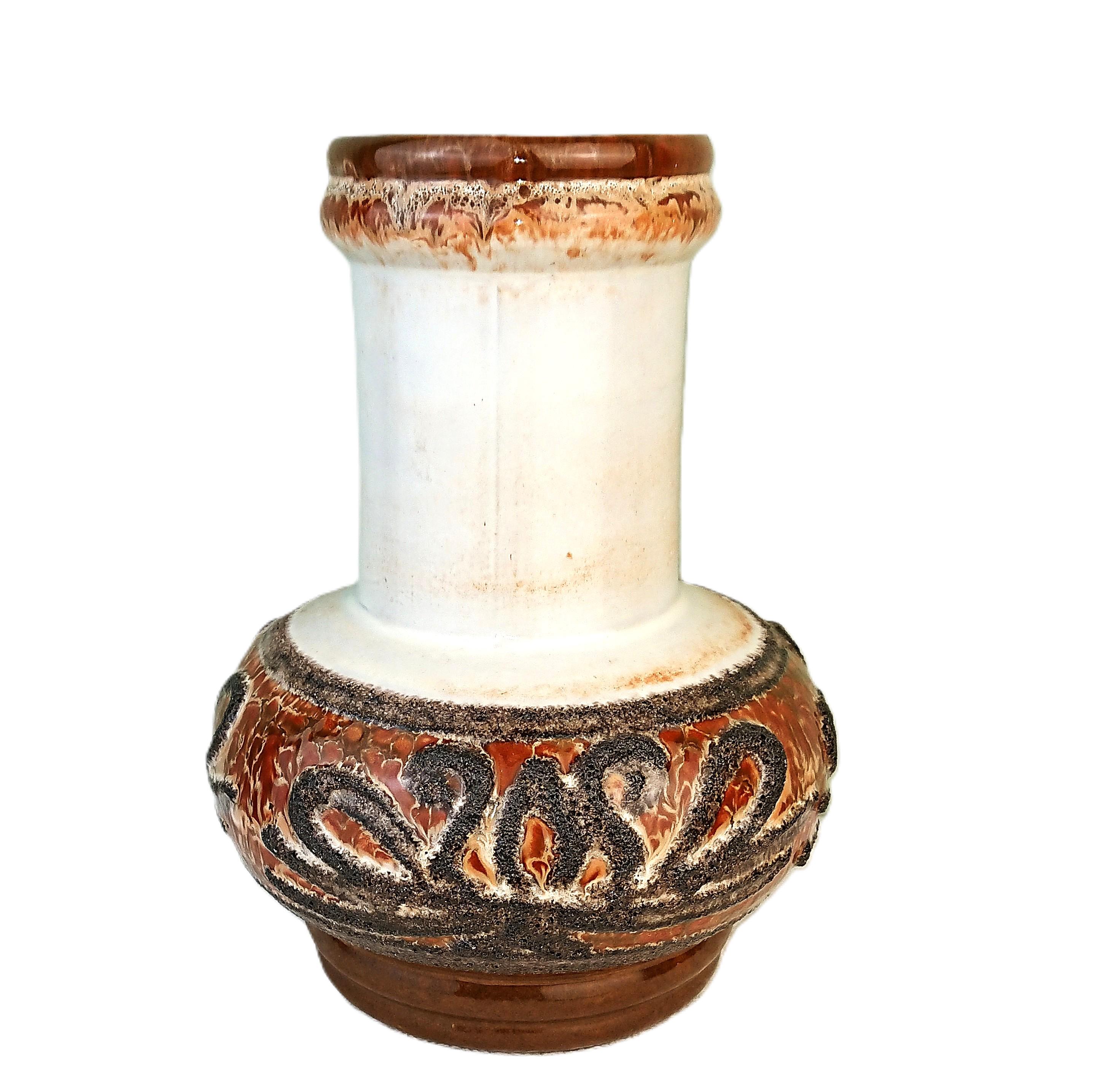 East Germany Fat Lava by VEB 東ドイツ ヴィンテージ 60s Strehla Fat Lava Vase Art Ceramic 1419 DDR East Germany