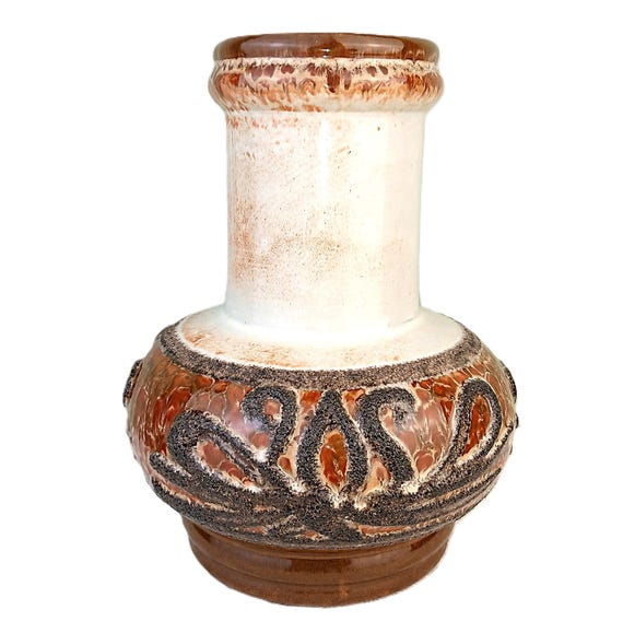 60s Strehla Fat Lava Vase Art Ceramic 1419 DDR East Germany