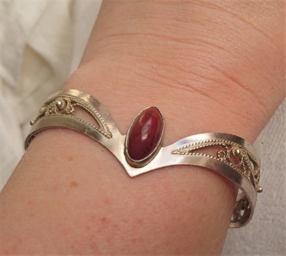 art deco art noveau vintage retro silver jasper br