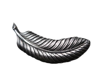 40s brooch silver feather vintage collectible fashion jewelry