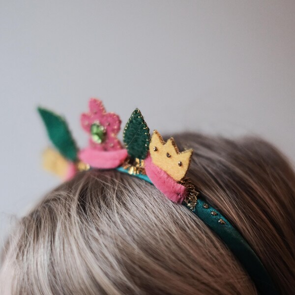 Flower fairy set for children, 2 pieces: headband + magic wand! Toys for fairies, elves, role play, fairy tale summer, princess, flowers, carnival, forest