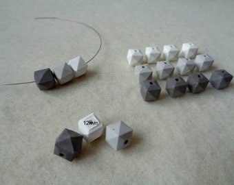 5x8mm 30 Pieces Czech DIAMONDUO Beads 8812026 Concrete Grey 2 Hole