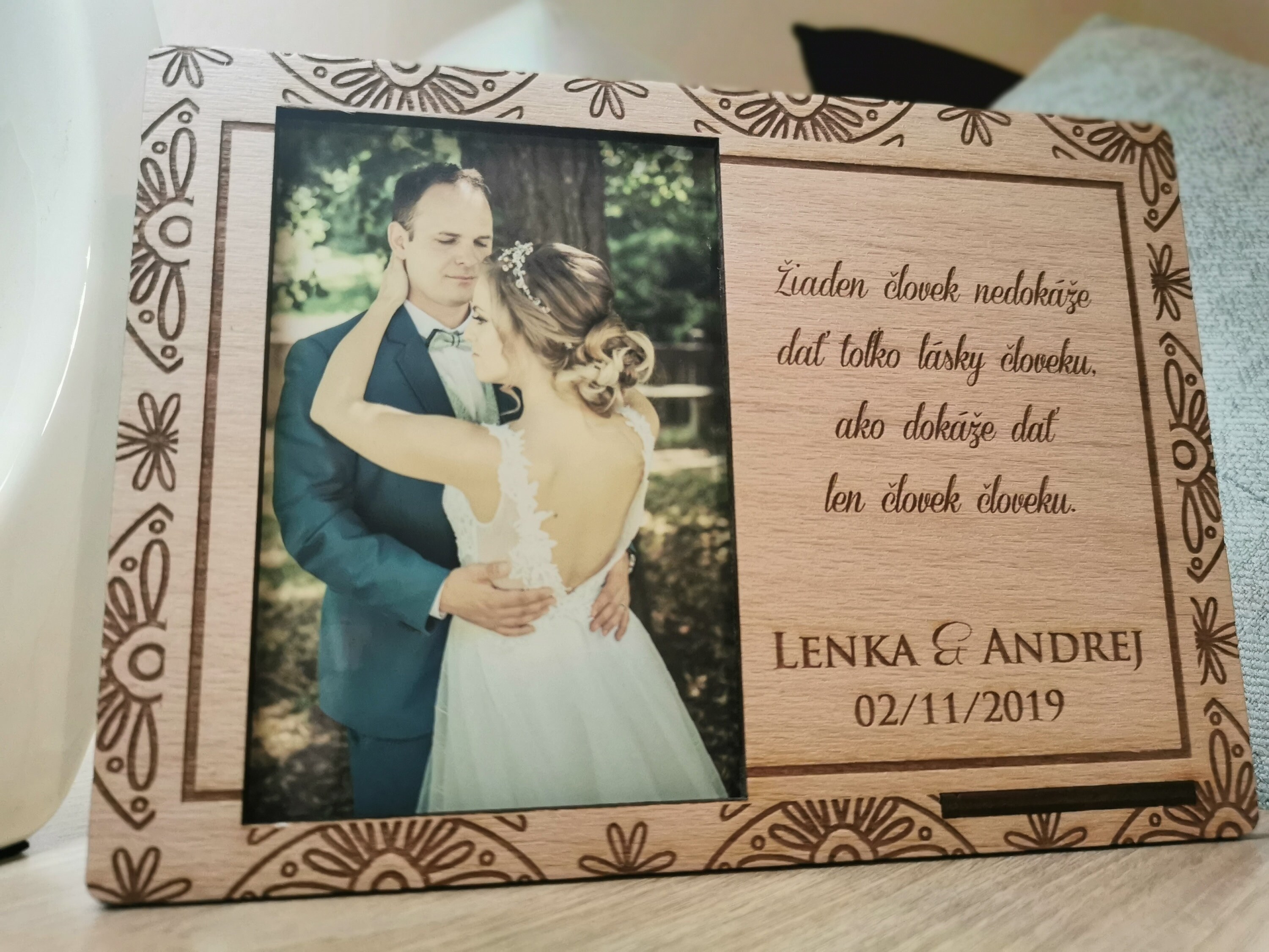 Custom laser engraved wooden photo frame for 13x9cm photo Etsy