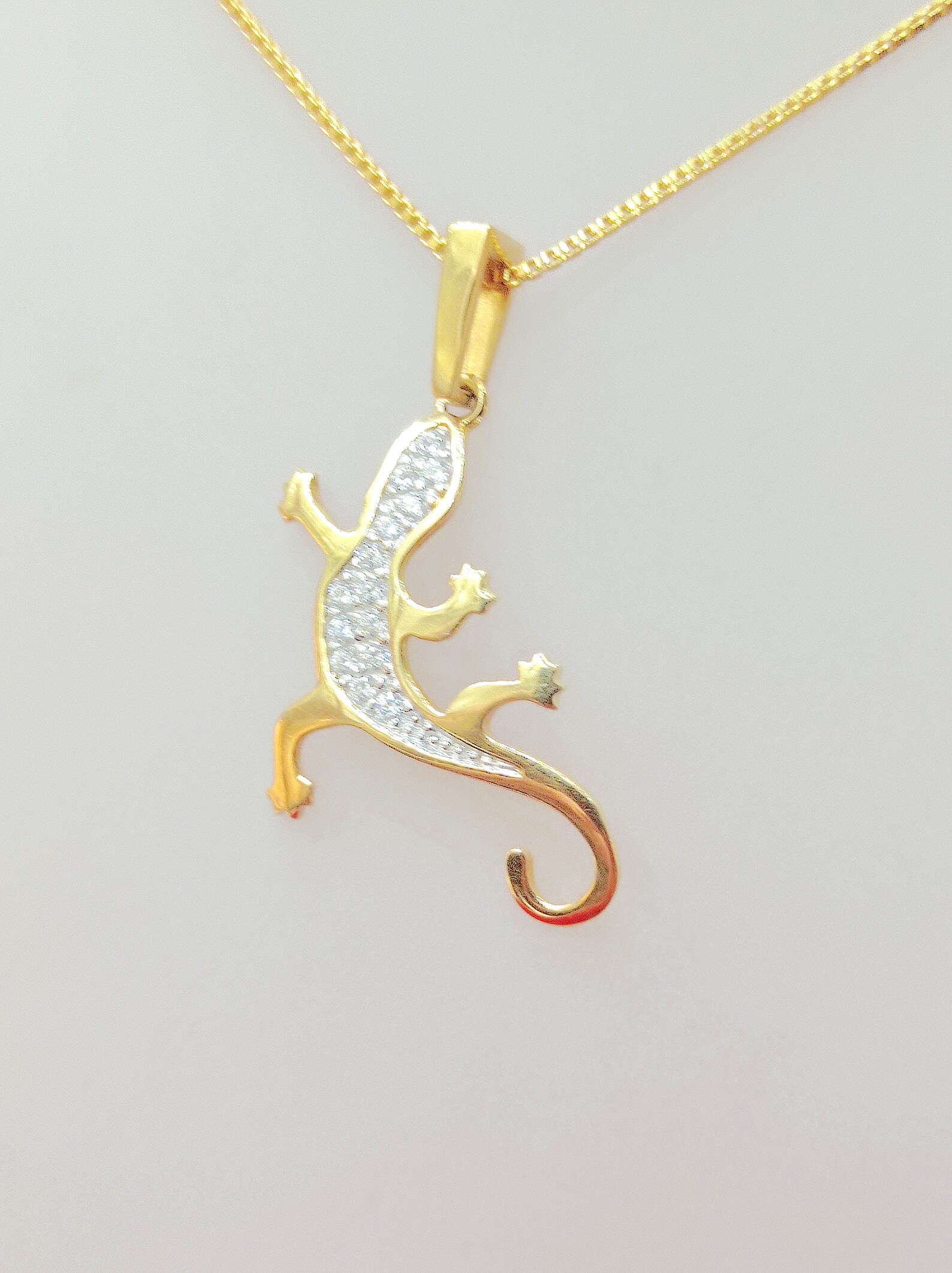 Lizard Necklace 14k/585 Gold Lizard Pendant Beautiful Etsy UK