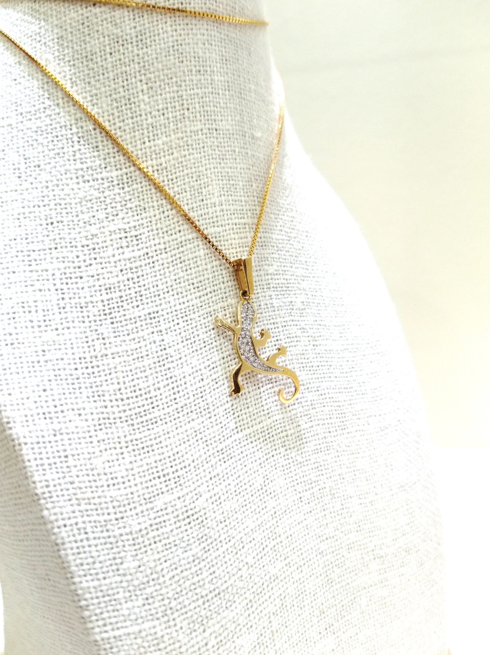 Lizard Necklace 14k/585 Gold Lizard Pendant Beautiful Etsy UK