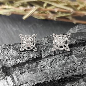 SIMBOLIKS Silberne Hexenknoten-Ohrringe, Wicca, Pagan, Wicca, Hexerei, Esoterik, Hexe, Hexenzauber, keltischer Knoten, Hexenkreuz