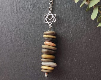 SIMBOLIKS Chakra Key Ring with Mediterranean Stones, Yoga Gift, Reiki Gift Key Ring, Charms, Includes Mandala Gift Bracelet